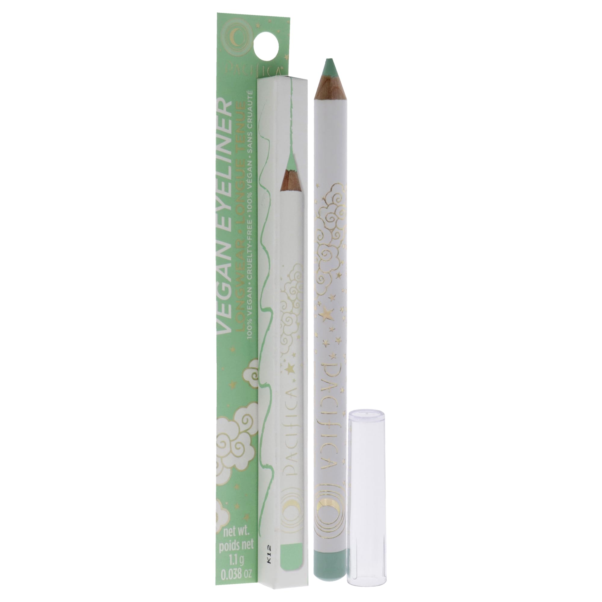 Pacifica Beauty, Longwear Pastel Green Eyeliner Pencil, Mint, Pigmented Vibrant Color, Vitamin E + Coconut Oil, No-Skip Formula, Graphic Liner, Vegan & Cruelty Free
